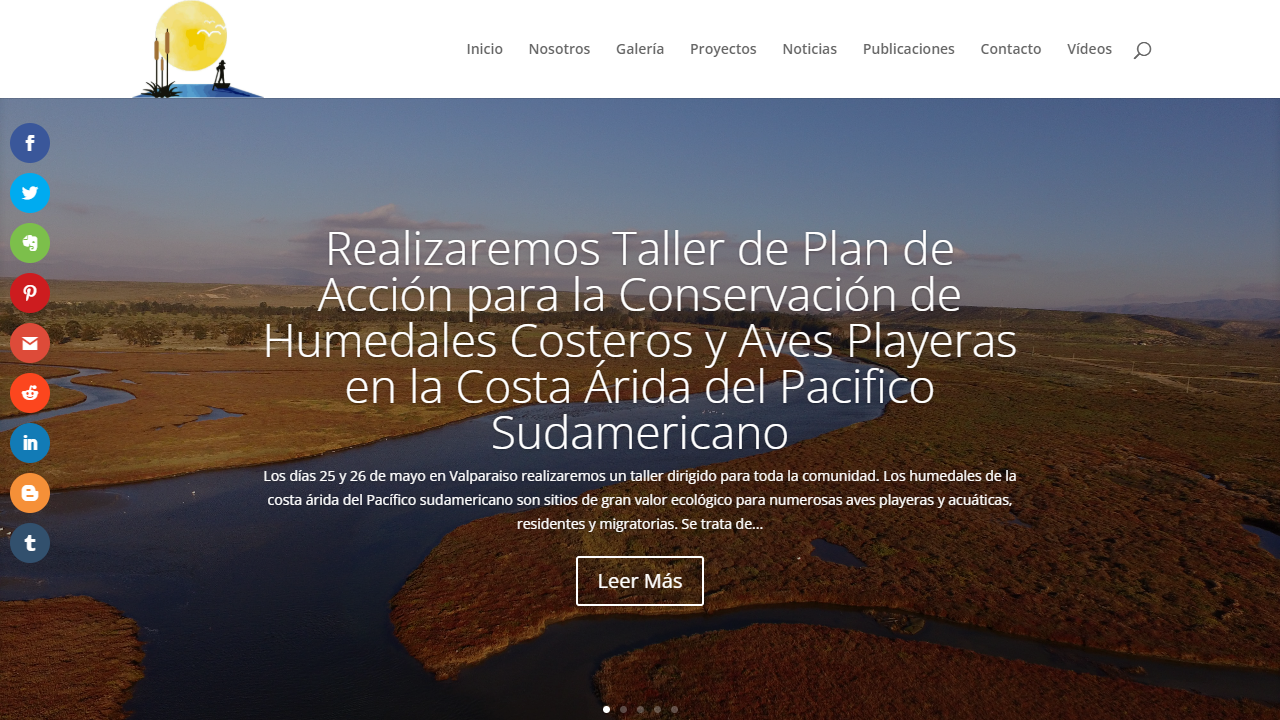 Captura de pantalla del sitio web del Centro Neotropical de Entrenamiento en Humedales